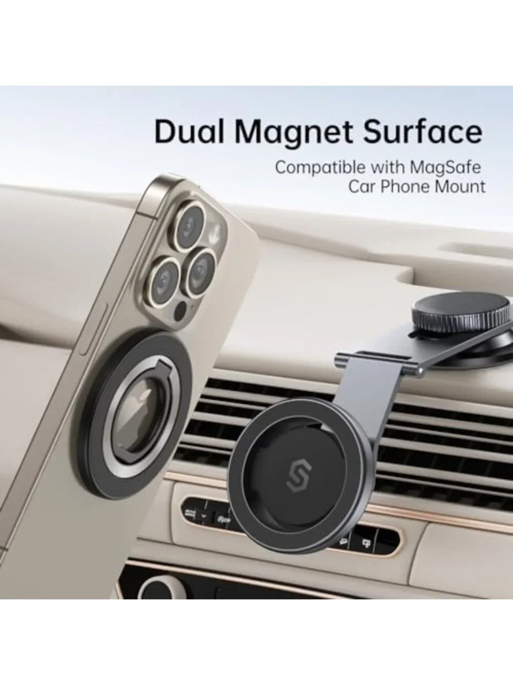 Magnetic Phone Grip Ring Holder for MagSafe Compatible Devices - Secure
